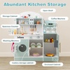 image:imageINFANS Kids Kitchen Playset Toddler Wooden Kitchen Pretend Cooking Toy Set with Coffee Maker Ice Machine Dishwasher Microwave Storage Cabinet Simulation Play Kitchen for Boys Girls 3Blue
