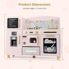 image:imageINFANS Kids Kitchen Playset Toddler Wooden Pretend Cooking Toy Set with Acrylic Drawing Board Ice Machine Dishwasher Cloth Drawer Stove Removable Sink Simulation Play Kitchen for Boys GirlsPink