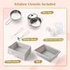 image:imageINFANS Kids Kitchen Playset Toddler Wooden Pretend Cooking Toy Set with Acrylic Drawing Board Ice Machine Dishwasher Cloth Drawer Stove Removable Sink Simulation Play Kitchen for Boys GirlsWhite