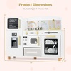 image:imageINFANS Kids Kitchen Playset Toddler Wooden Pretend Cooking Toy Set with Acrylic Drawing Board Ice Machine Dishwasher Cloth Drawer Stove Removable Sink Simulation Play Kitchen for Boys GirlsWhite
