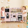image:imageINFANS Kids Kitchen Playset Toddler Wooden Pretend Cooking Toy Set with Acrylic Drawing Board Ice Machine Dishwasher Cloth Drawer Stove Removable Sink Simulation Play Kitchen for Boys GirlsPink