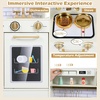 image:imageINFANS Kids Kitchen Playset Wooden Pretend Play Kitchen with Realistic Light Sound Toddler Cooking Toy for Boys Girls Aged 3 Light BeigeBeige
