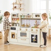 image:imageINFANS Kids Kitchen Playset Wooden Pretend Play Kitchen with Realistic Light Sound Toddler Cooking Toy for Boys Girls Aged 3 Light BeigeBeige