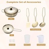 image:imageINFANS Kids Kitchen Playset Wooden Pretend Play Kitchen with Realistic Light Sound Toddler Cooking Toy for Boys Girls Aged 3 Light BeigeBeige