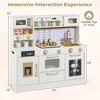 image:imageINFANS Kids Kitchen Playset Wooden Pretend Play Kitchen with Realistic Light Sound Toddler Cooking Toy for Boys Girls Aged 3 Light BeigeLight Beige