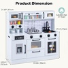 image:imageINFANS Kids Kitchen Playset Wooden Pretend Play Kitchen with Realistic Light Sound Toddler Cooking Toy for Boys Girls Aged 3 Light BeigeWhite