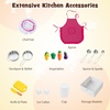 image:imageINFANS Kids Kitchen Playset with Real Running Water Ultimate Wooden Corner Pretend Cooking Set with Simulation Light Sound Stove Storage Cabinet Play Toy GiftBrown with Real Water