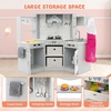 image:imageINFANS Kids Kitchen Playset with Real Running Water Ultimate Wooden Corner Pretend Cooking Set with Simulation Light Sound Stove Storage Cabinet Play Toy GiftGrey Corner