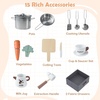image:imageINFANS Kids Kitchen Playset with Real Running Water Ultimate Wooden Corner Pretend Cooking Set with Simulation Light Sound Stove Storage Cabinet Play Toy GiftWhite Corner