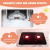 image:imageINFANS Kids Kitchen Playset with Real Running Water Ultimate Wooden Corner Pretend Cooking Set with Simulation Light Sound Stove Storage Cabinet Play Toy GiftGrey with Real Water