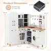 image:imageINFANS Kids Kitchen Playset with Real Running Water Ultimate Wooden Corner Pretend Cooking Set with Simulation Light Sound Stove Storage Cabinet Play Toy GiftWhite Corner
