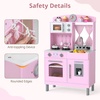 image:imageINFANS Kids Kitchen Wooden Pretend Playset with Adjustable Heights Realistic Sounds Ice Maker Microwave Oven Toddler Cooking Toy Gift for Boys Girls Aged 3Pink