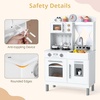image:imageINFANS Kids Kitchen Wooden Pretend Playset with Adjustable Heights Realistic Sounds Ice Maker Microwave Oven Toddler Cooking Toy Gift for Boys Girls Aged 3White
