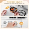 image:imageINFANS Kids Kitchen Wooden Pretend Playset with Adjustable Heights Realistic Sounds Ice Maker Microwave Oven Toddler Cooking Toy Gift for Boys Girls Aged 3White