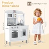 image:imageINFANS Kids Kitchen Wooden Pretend Playset with Adjustable Heights Realistic Sounds Ice Maker Microwave Oven Toddler Cooking Toy Gift for Boys Girls Aged 3White