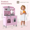 image:imageINFANS Kids Kitchen Wooden Pretend Playset with Adjustable Heights Realistic Sounds Ice Maker Microwave Oven Toddler Cooking Toy Gift for Boys Girls Aged 3Pink