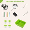 image:imageINFANS Mud Kitchen Outdoor Play Kitchen with Awning Faucet Stoves Cooking Accessories Removable Sink Wooden Kids Kitchen Playset Backyard Garden Toys for Boys Girls Ages 3with Acrylic Drawing Board