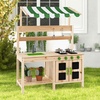 image:imageINFANS Mud Kitchen Outdoor Play Kitchen with Awning Faucet Stoves Cooking Accessories Removable Sink Wooden Kids Kitchen Playset Backyard Garden Toys for Boys Girls Ages 3with Tent