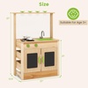 image:imageINFANS Mud Kitchen Outdoor Play Kitchen with Awning Faucet Stoves Cooking Accessories Removable Sink Wooden Kids Kitchen Playset Backyard Garden Toys for Boys Girls Ages 3with Acrylic Drawing Board