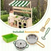 image:imageINFANS Mud Kitchen Outdoor Play Kitchen with Awning Faucet Stoves Cooking Accessories Removable Sink Wooden Kids Kitchen Playset Backyard Garden Toys for Boys Girls Ages 3with Tent