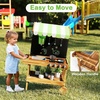 image:imageINFANS Mud Kitchen Outdoor Play Kitchen with Drawing Board 4 Cups Removable Sink Storage Cooking Accessories Wooden Kids Kitchen Playset Gift for Boys Girls Ages 3with Blackboard