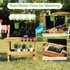 image:imageINFANS Mud Kitchen Outdoor Play Kitchen with Drawing Board 4 Cups Removable Sink Storage Cooking Accessories Wooden Kids Kitchen Playset Gift for Boys Girls Ages 3with Blackboard
