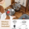 image:imageINFANS Mud Kitchen Outdoor Play Kitchen with Drawing Board 4 Cups Removable Sink Storage Cooking Accessories Wooden Kids Kitchen Playset Gift for Boys Girls Ages 3with Acrylic Drawing Board