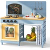 image:imageINFANS Mud Kitchen Wood Pretend Play Kitchen with Running Water Removable Sand Sink Cover Cloth Faucet Chalkboard Stoves Toddle