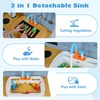 image:imageINFANS Mud Kitchen Wood Pretend Play Kitchen with Running Water Removable Sand Sink Cover Cloth Faucet Chalkboard Stoves Toddle