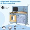 image:imageINFANS Mud Kitchen Wood Pretend Play Kitchen with Running Water Removable Sand Sink Cover Cloth Faucet Chalkboard Stoves Toddle
