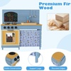 image:imageINFANS Mud Kitchen Wood Pretend Play Kitchen with Running Water Removable Sand Sink Cover Cloth Faucet Chalkboard Stoves Toddle
