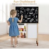 image:imageINFANS Play Kitchen for Kids Wooden Pretend Playset with Adjustable Heights Rattan Door Blackboard Realistic Lights Sounds Toddler Cooking Toy Gift for Boys Girls Aged 3White
