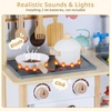 image:imageINFANS Play Kitchen for Kids Wooden Pretend Playset with Adjustable Heights Rattan Door Blackboard Realistic Lights Sounds Toddler Cooking Toy Gift for Boys Girls Aged 3White