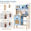 image:imageINFANS Play Kitchen for Kids Wooden Pretend Playset with Adjustable Heights Rattan Door Blackboard Realistic Lights Sounds Toddler Cooking Toy Gift for Boys Girls Aged 3Blue