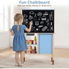 image:imageINFANS Play Kitchen for Kids Wooden Pretend Playset with Adjustable Heights Rattan Door Blackboard Realistic Lights Sounds Toddler Cooking Toy Gift for Boys Girls Aged 3Blue