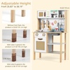 image:imageINFANS Play Kitchen for Kids Wooden Pretend Playset with Adjustable Heights Rattan Door Blackboard Realistic Lights Sounds Toddler Cooking Toy Gift for Boys Girls Aged 3White