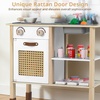image:imageINFANS Play Kitchen for Kids Wooden Pretend Playset with Adjustable Heights Rattan Door Blackboard Realistic Lights Sounds Toddler Cooking Toy Gift for Boys Girls Aged 3White