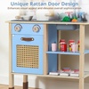 image:imageINFANS Play Kitchen for Kids Wooden Pretend Playset with Adjustable Heights Rattan Door Blackboard Realistic Lights Sounds Toddler Cooking Toy Gift for Boys Girls Aged 3Blue