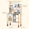 image:imageINFANS Play Kitchen for Kids Wooden Pretend Playset with Adjustable Heights Rattan Door Blackboard Realistic Lights Sounds Toddler Cooking Toy Gift for Boys Girls Aged 3White
