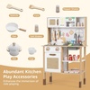 image:imageINFANS Play Kitchen for Kids Wooden Pretend Playset with Adjustable Heights Rattan Door Blackboard Realistic Lights Sounds Toddler Cooking Toy Gift for Boys Girls Aged 3White
