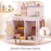 image:imageINFANS Play Kitchen for Kids Wooden Pretend Playset with Rattan Door Realistic Sounds Towel Rack Toddler Cooking Toy Gift for Boys Girls Aged 3Pink