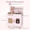 image:imageINFANS Play Kitchen for Kids Wooden Pretend Playset with Rattan Door Realistic Sounds Towel Rack Toddler Cooking Toy Gift for Boys Girls Aged 3Pink