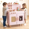 image:imageINFANS Play Kitchen for Kids Wooden Pretend Playset with Rattan Door Realistic Sounds Towel Rack Toddler Cooking Toy Gift for Boys Girls Aged 3Pink