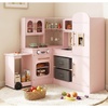 image:imageINFANS Corner Kids Kitchen Wooden Pretend Playset with Telescopic Cart Realistic Lights Sounds Ice Maker Fabric Drawers Microwave Oven Toddler Cooking Toy Gift for Boys Girls Aged 3 WhiteCart Pink