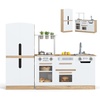 image:imageINFANS Kids Kitchen Playset 2 in 1 Wooden Pretend Play Kitchen with Running Water Fridge Realistic Sounds Lights Toddler Cooking Toys Gift for Boys Girlswith Real Water
