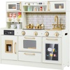 image:imageINFANS Kids Kitchen Playset Wooden Pretend Play Kitchen with Realistic Light Sound Toddler Cooking Toy for Boys Girls Aged 3 Light BeigeBeige