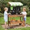 image:imageINFANS Mud Kitchen Outdoor Play Kitchen with Drawing Board 4 Cups Removable Sink Storage Cooking Accessories Wooden Kids Kitchen Playset Gift for Boys Girls Ages 3with Blackboard
