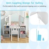 image:imageINFANS Kids Vanity 2 in 1 Princess Makeup Desk amp Chair Set with TriFolding Detachable Mirror Large Storage Shelves Wooden Pretend Play Dressing Table for Girls Cream WhiteWhite with Cloth Drawers