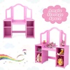image:imageINFANS Kids Vanity 2 in 1 Princess Makeup Desk amp Chair Set with TriFolding Detachable Mirror Large Storage Shelves Wooden Pretend Play Dressing Table for Girls Cream WhitePink with Chair