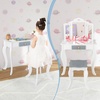 image:imageINFANS Kids Vanity 2 in 1 Wooden Princess Makeup Table and Stool Set with TriFolding Detachable Mirror 10 Accessories Toddler Pretend Beauty Dressing Play for Girls Aged 3White
